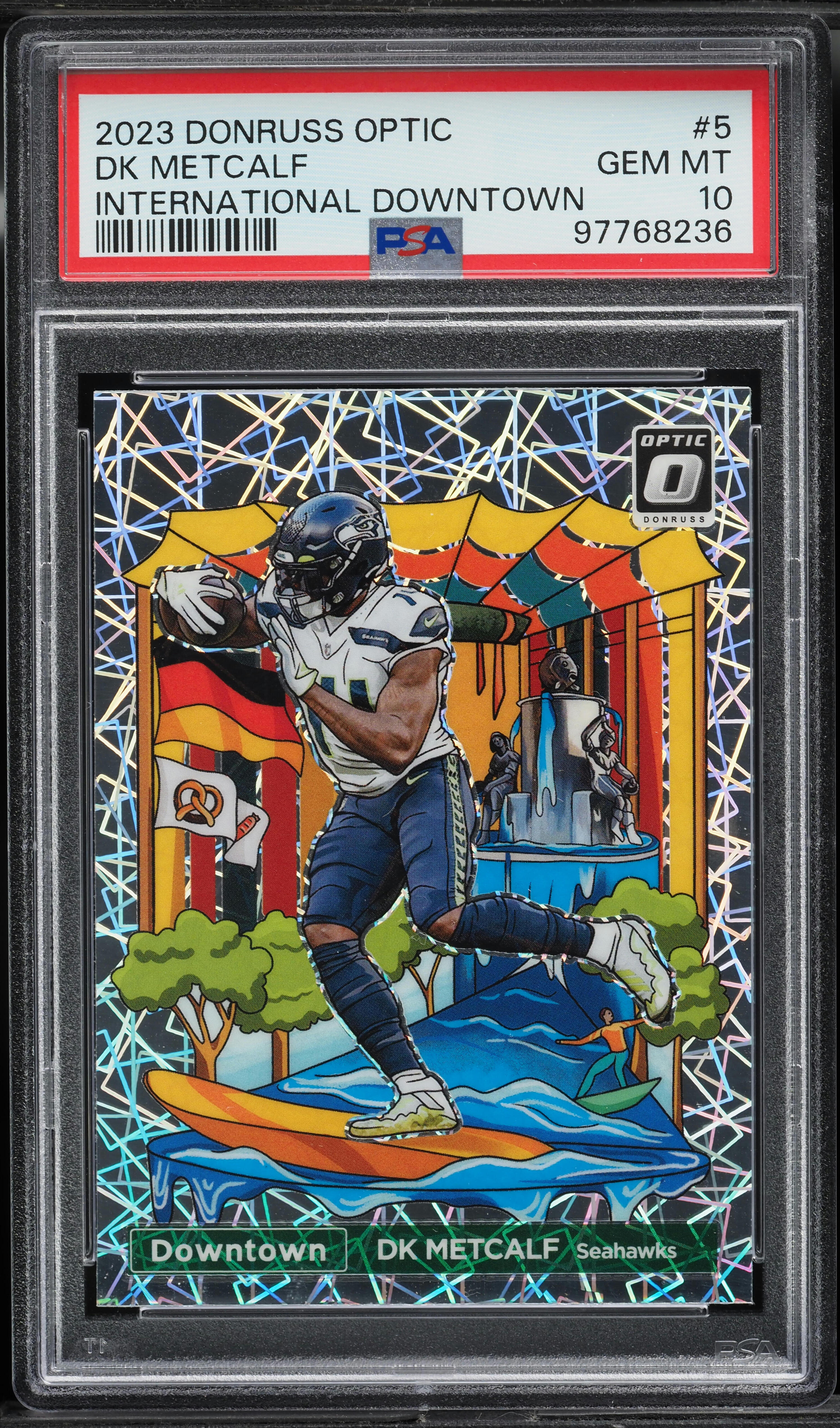 2023 Donruss Optic International Downtown DK Metcalf #5 PSA 10 GEM