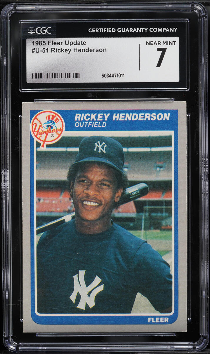 1985 Fleer Update Rickey Henderson #U-51 CGC 7 NRMT