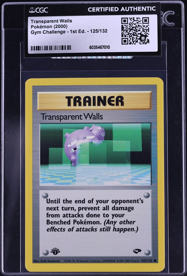 2000 Pokemon Gym Challenge 1st Edition Transparent Walls #125 CGC AUTH