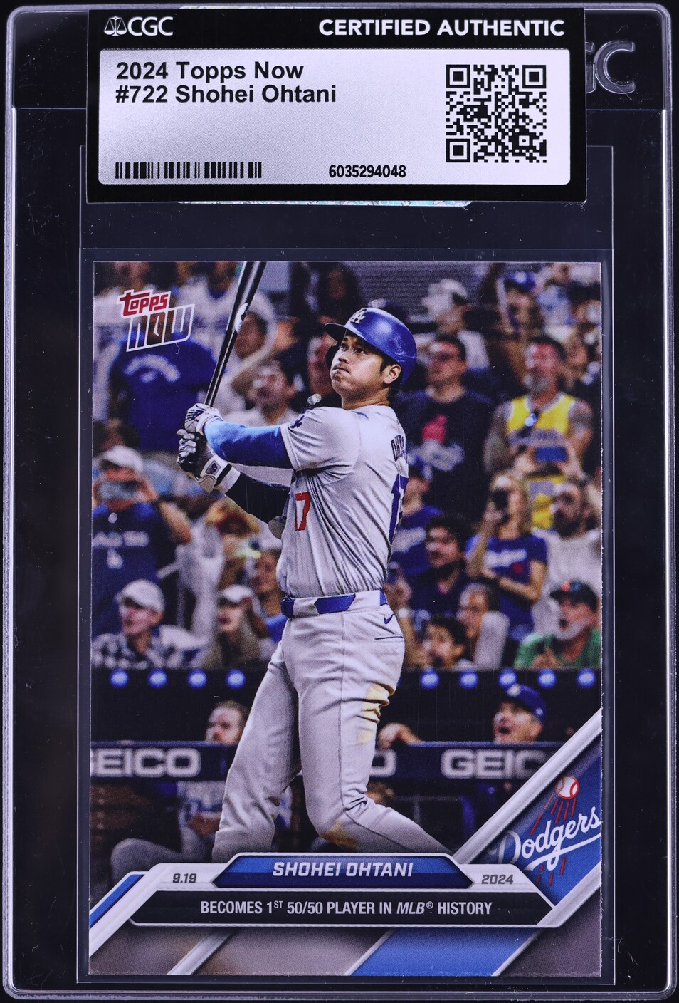 2024 Topps Now Shohei Ohtani #722 CGC AUTH