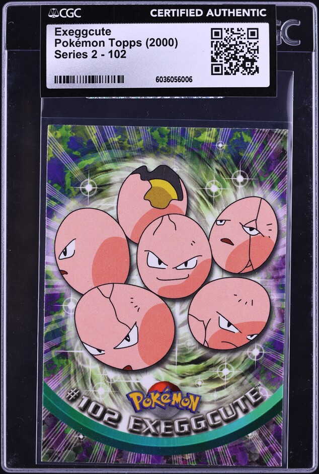 1997 Pokemon Japanese Topsun Blue Back Exeggcute #102 PSA 8 NM-MT