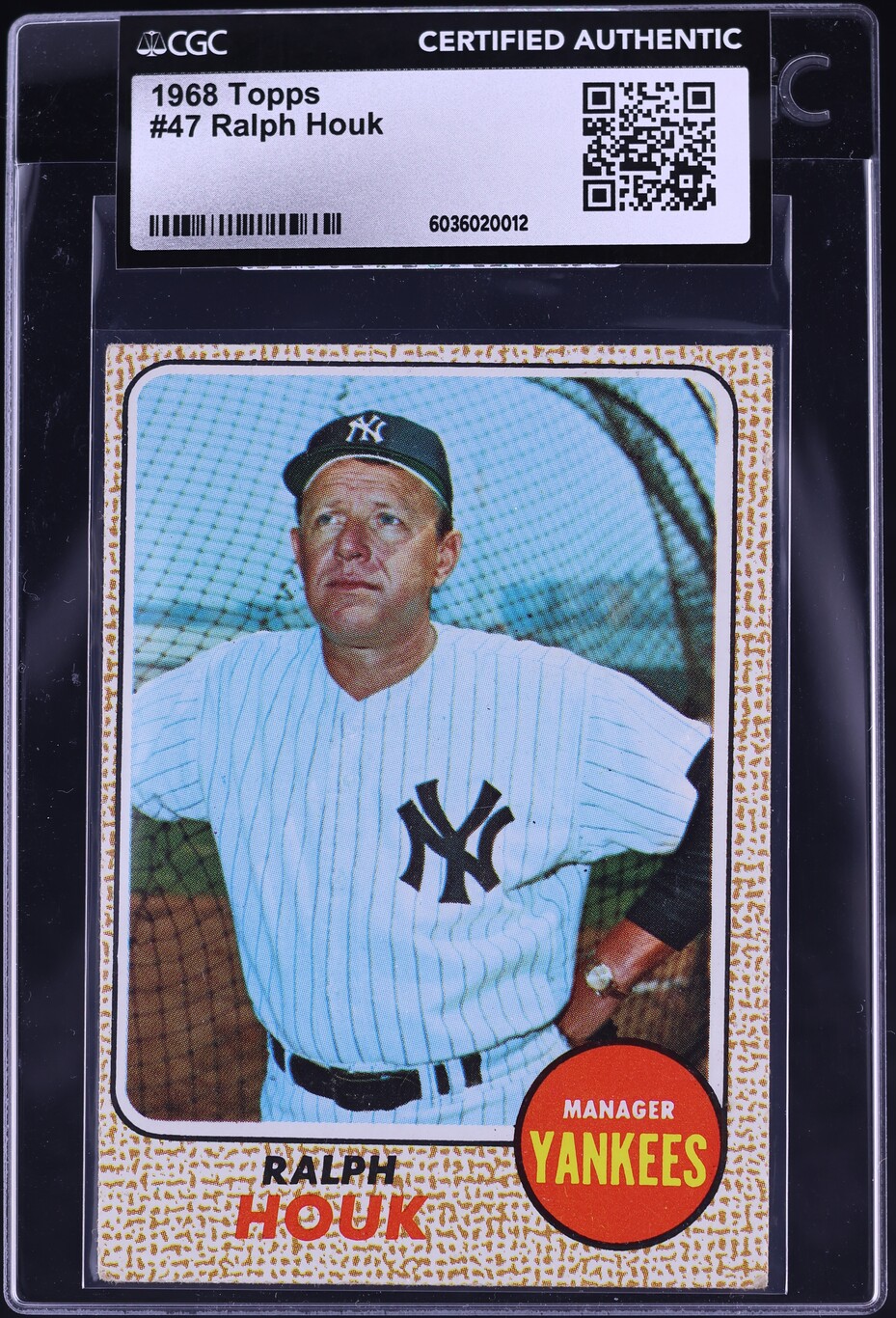 1968 Topps Ralph Houk #47 CGC AUTH
