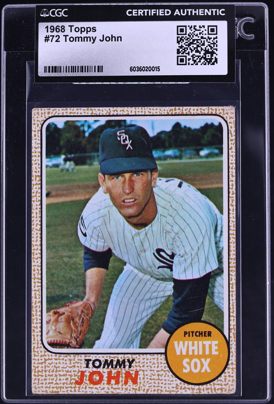 1968 Topps Tommy John #72 CGC AUTH