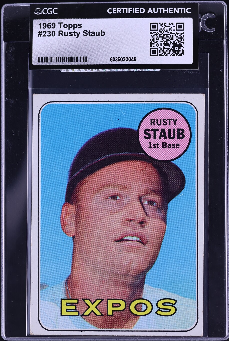 1969 Topps Rusty Staub #230 CGC AUTH