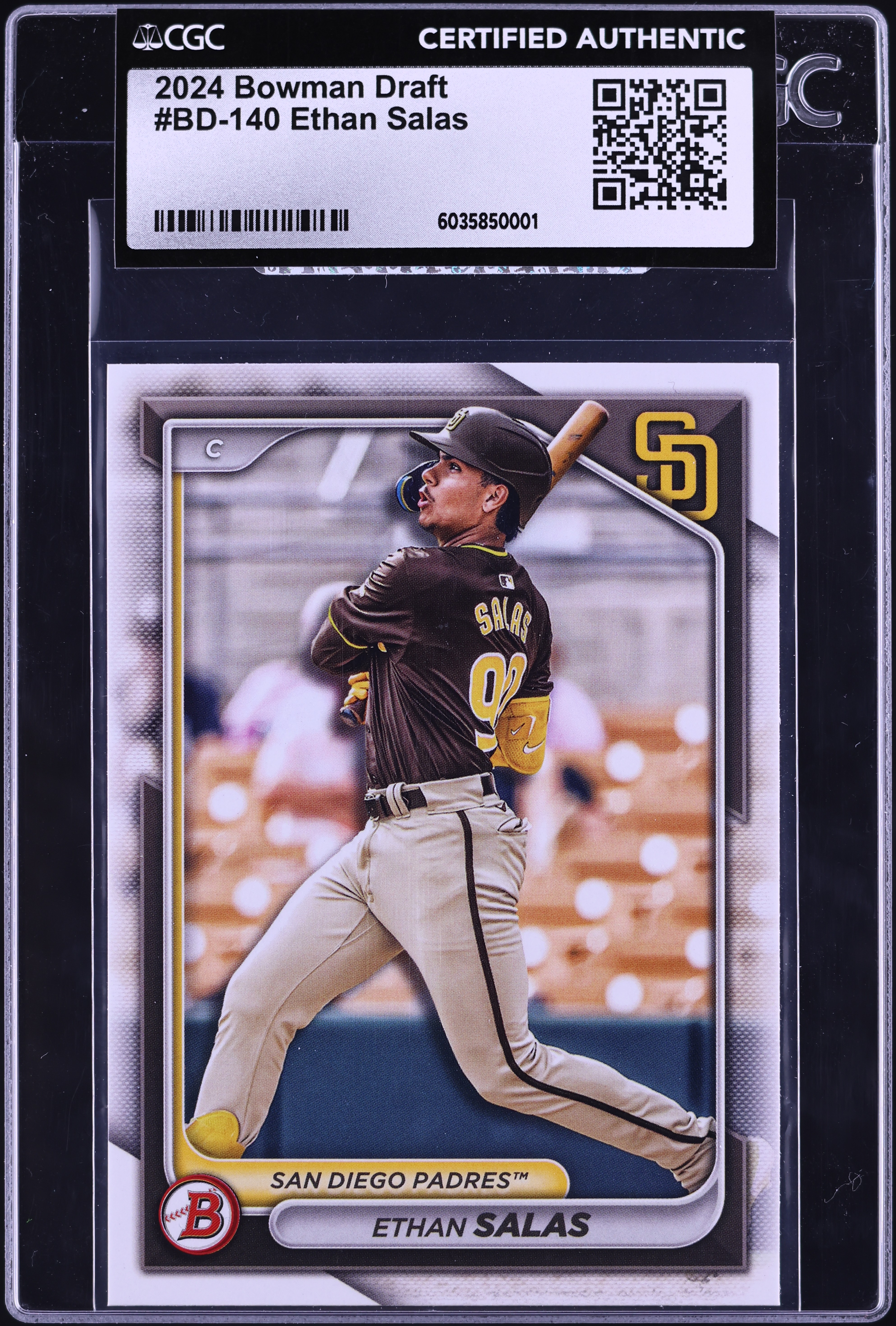 2024 Bowman Draft Ethan Salas PROSPECT #BD-140 CGC AUTH on