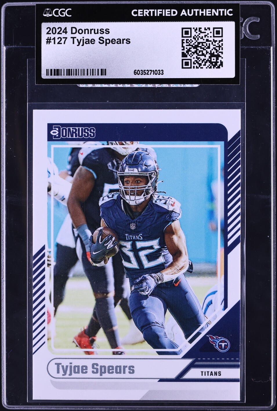 2024 Donruss Football Tyjae Spears #127 CGC AUTH
