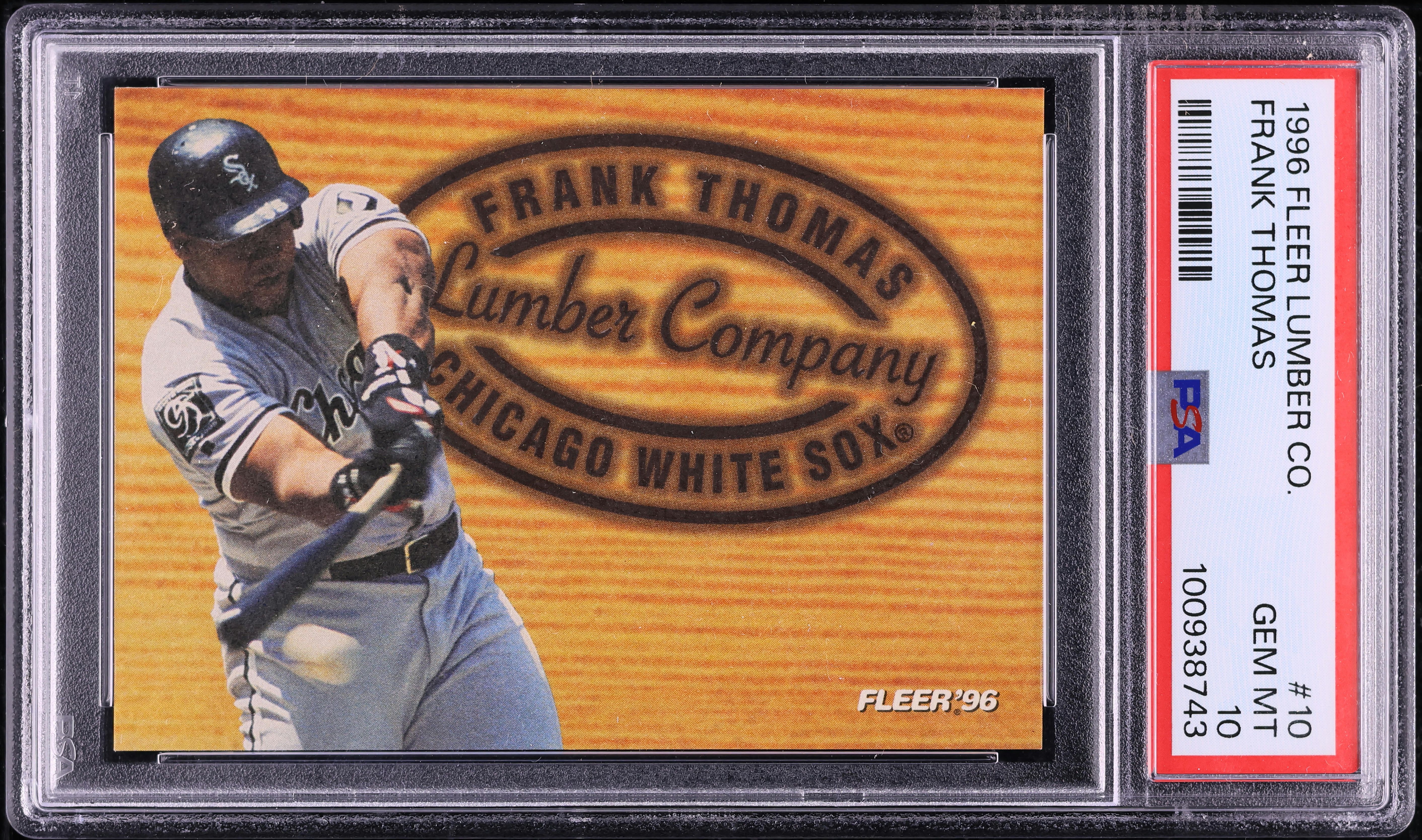 1996 Fleer Lumber Co. Frank Thomas #10 PSA 10 GEM MINT on Fanatics
