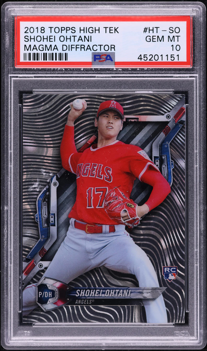 2018 Topps High Tek Magma Diffractor Shohei Ohtani ROOKIE #HT-SO PSA 10 GEM MINT