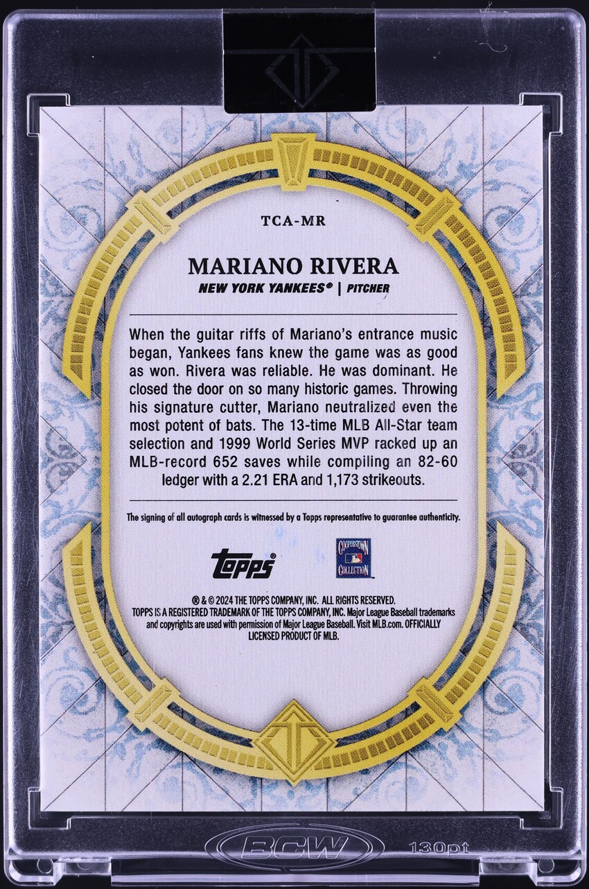 2024 Topps Transcendent Collection Mariano Rivera AUTO /25 #TCA-MR