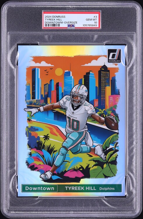 2024 Donruss Downtown! Oversize Tyreek Hill #3 PSA 10 GEM MINT
