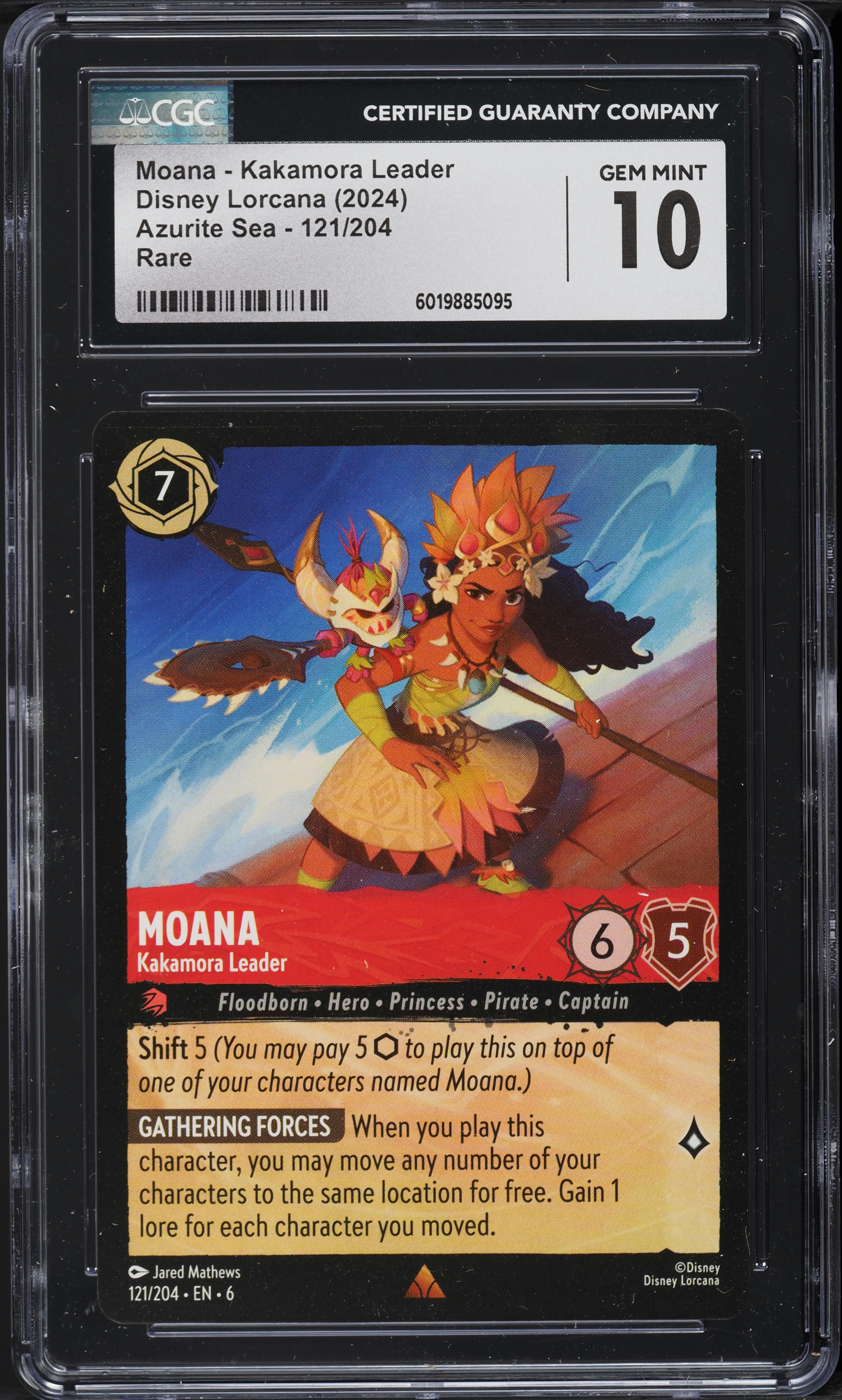 2024 Disney Lorcana Azurite Sea Moana Kakamora Leader #121 CGC 10