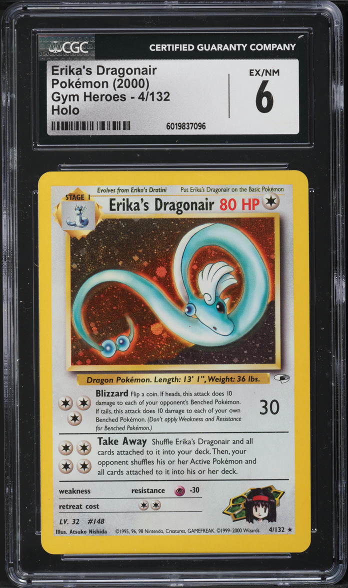 2000 Pokemon Gym Heroes Holo Erika's Dragonair #4 CGC 6 EXMT