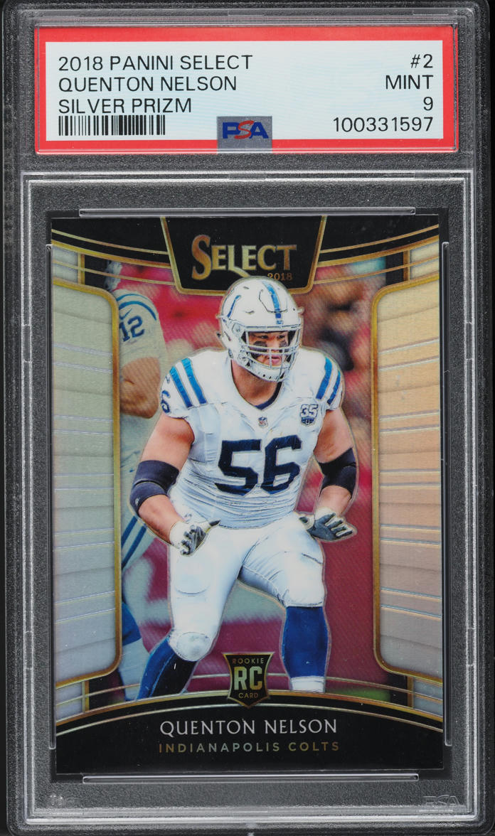 2018 Select Concourse Silver Prizm Quenton Nelson ROOKIE #2 PSA 9 MINT