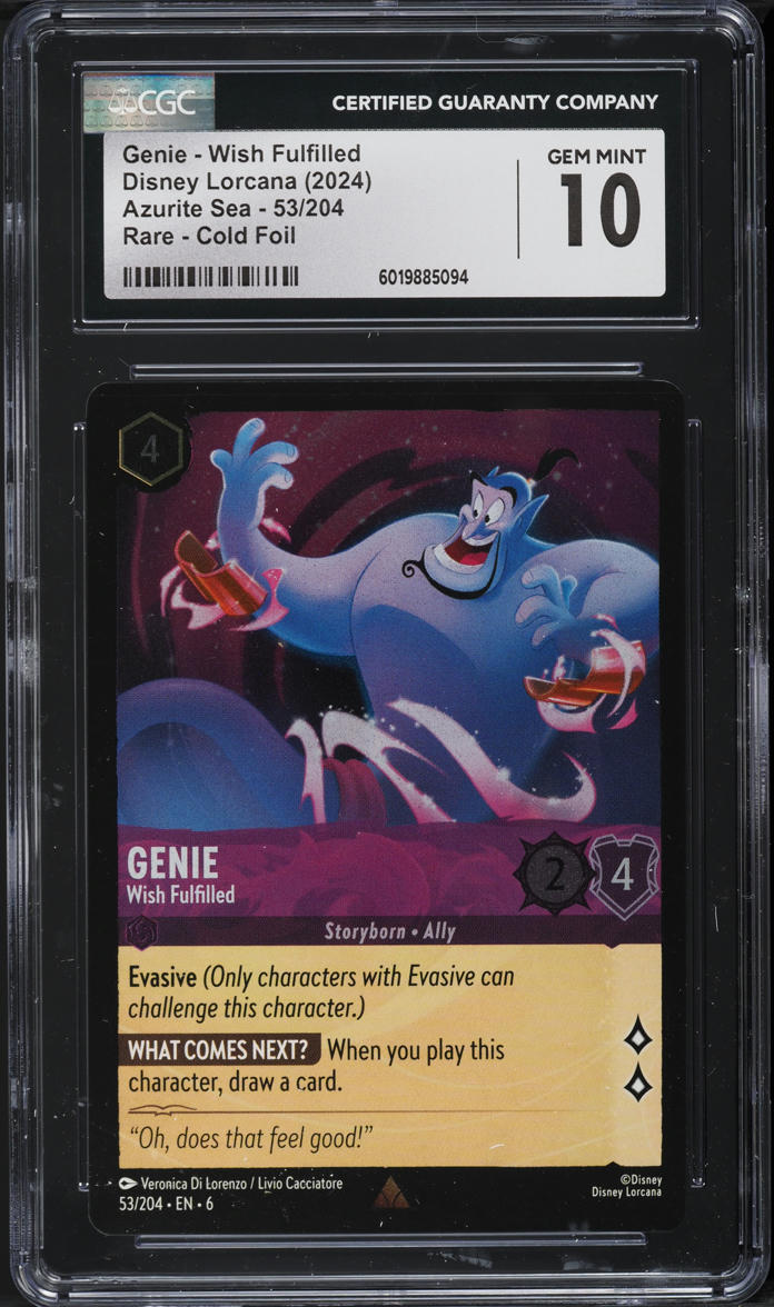 2024 Disney Lorcana Azurite Sea Cold Foil Genie Wish Fulfilled #53 CGC 10  GEM on Fanatics Collect