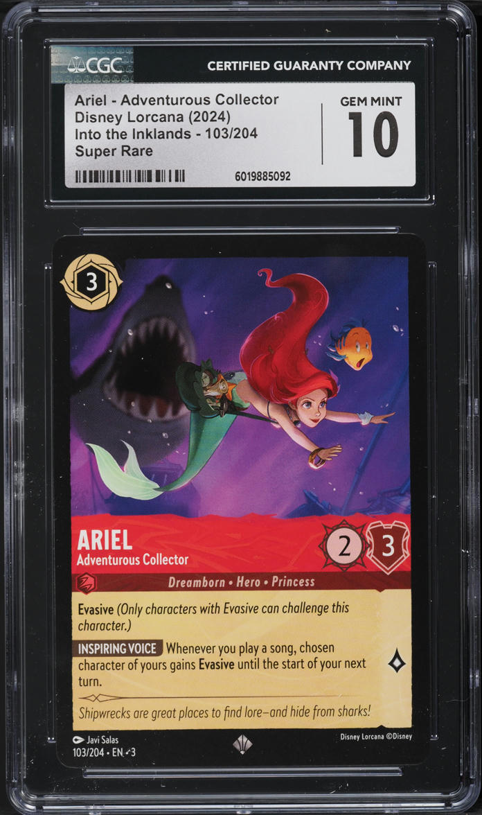 2024 Disney Lorcana Into the Inklands Ariel Adventurous Collector #103 CGC 10