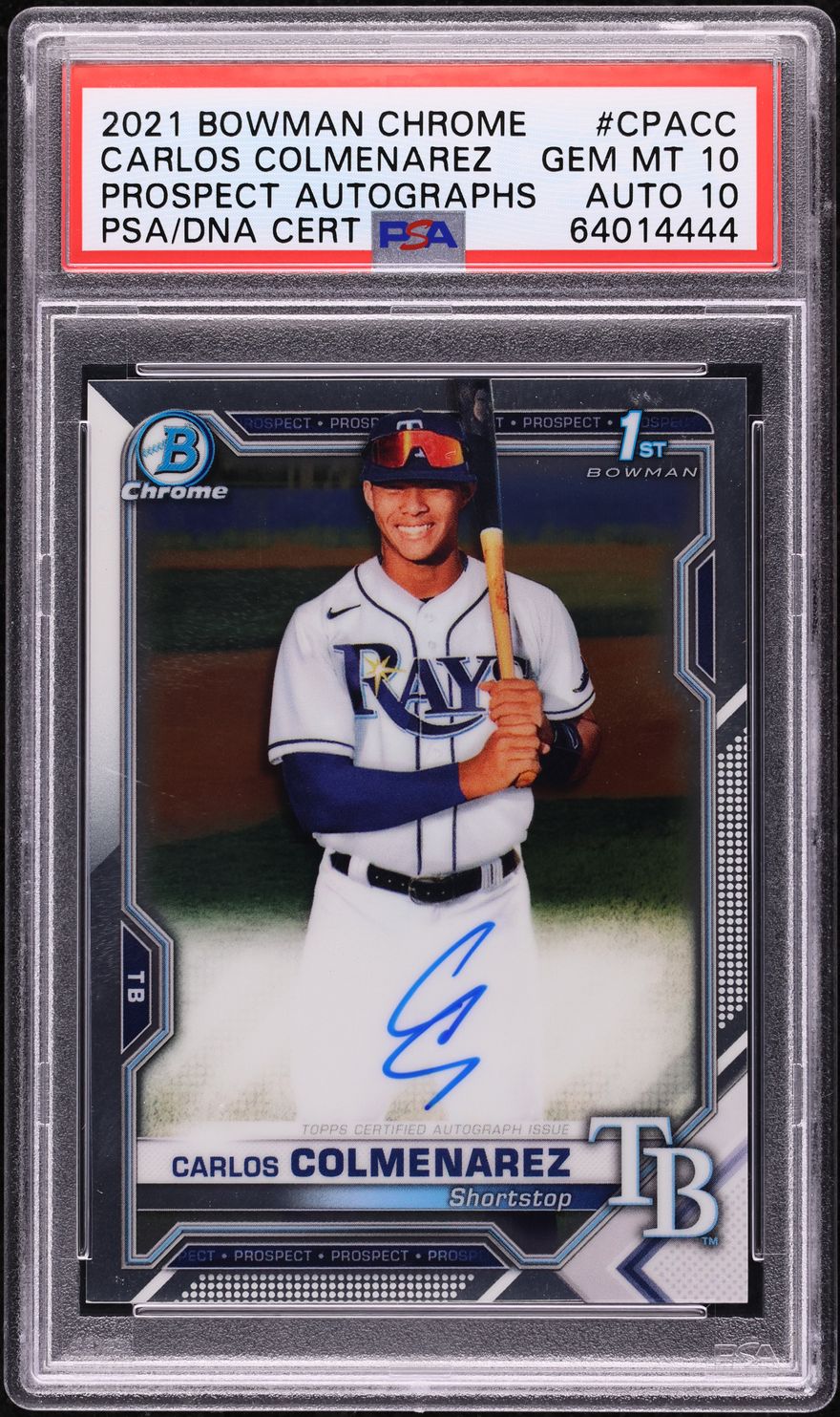 2021 Bowman Chrome Carlos Colmenarez PROSPECT AUTO DNA 10 #CPACC PSA 10 GEM MINT