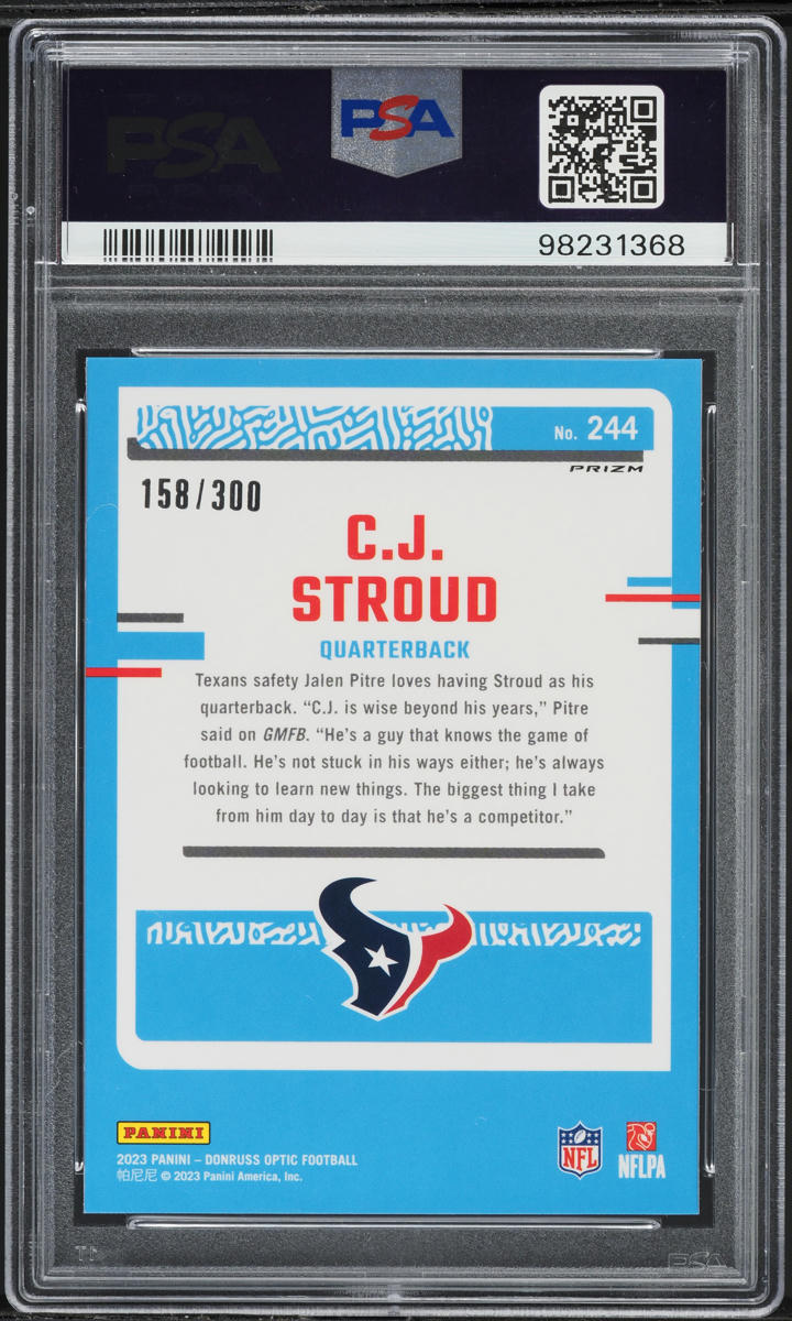 2023 Donruss Optic Wave C.J. Stroud ROOKIE /300 #244 PSA 10 GEM MINT