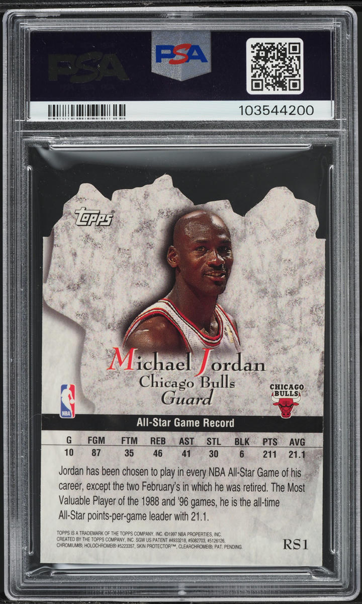 1997 Topps Rock Stars Die-Cut Michael Jordan #RS1 PSA 9 MINT