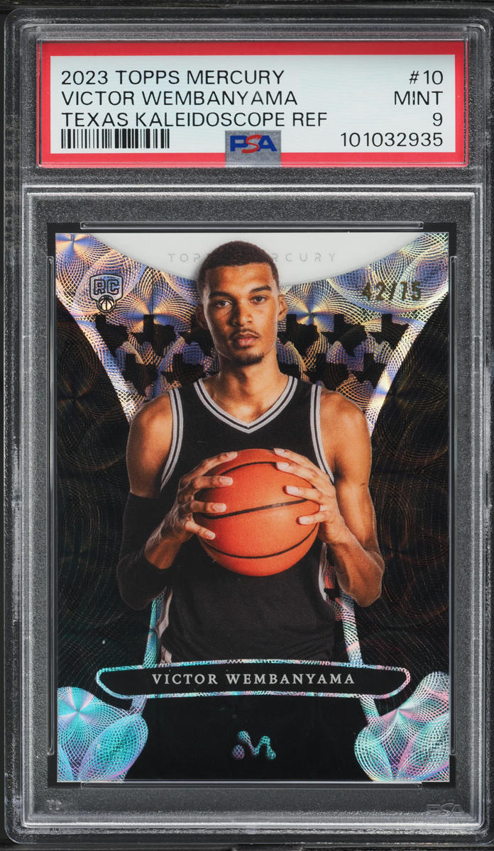 2023 Topps Mercury Texas Kaleidoscope Refractor Victor Wembanyama ROOKIE /75 #10 PSA 9 MINT