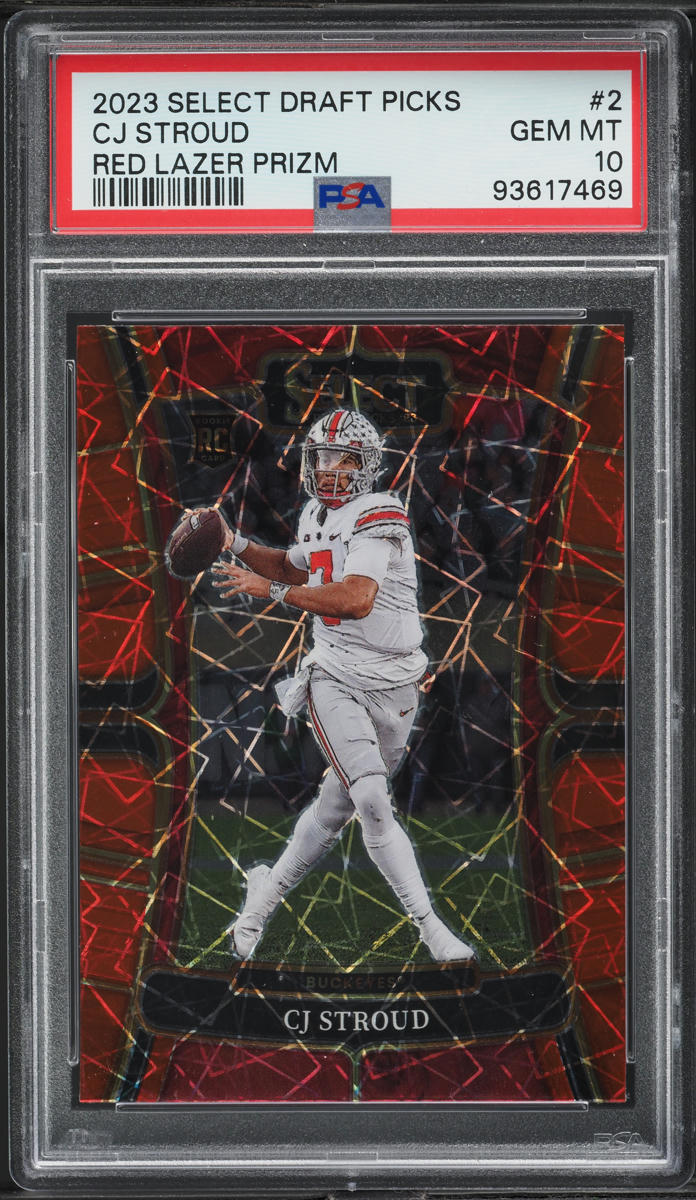 2023 Select Draft Picks Red Lazer Prizm C.J. Stroud ROOKIE #2 PSA 10 GEM MINT