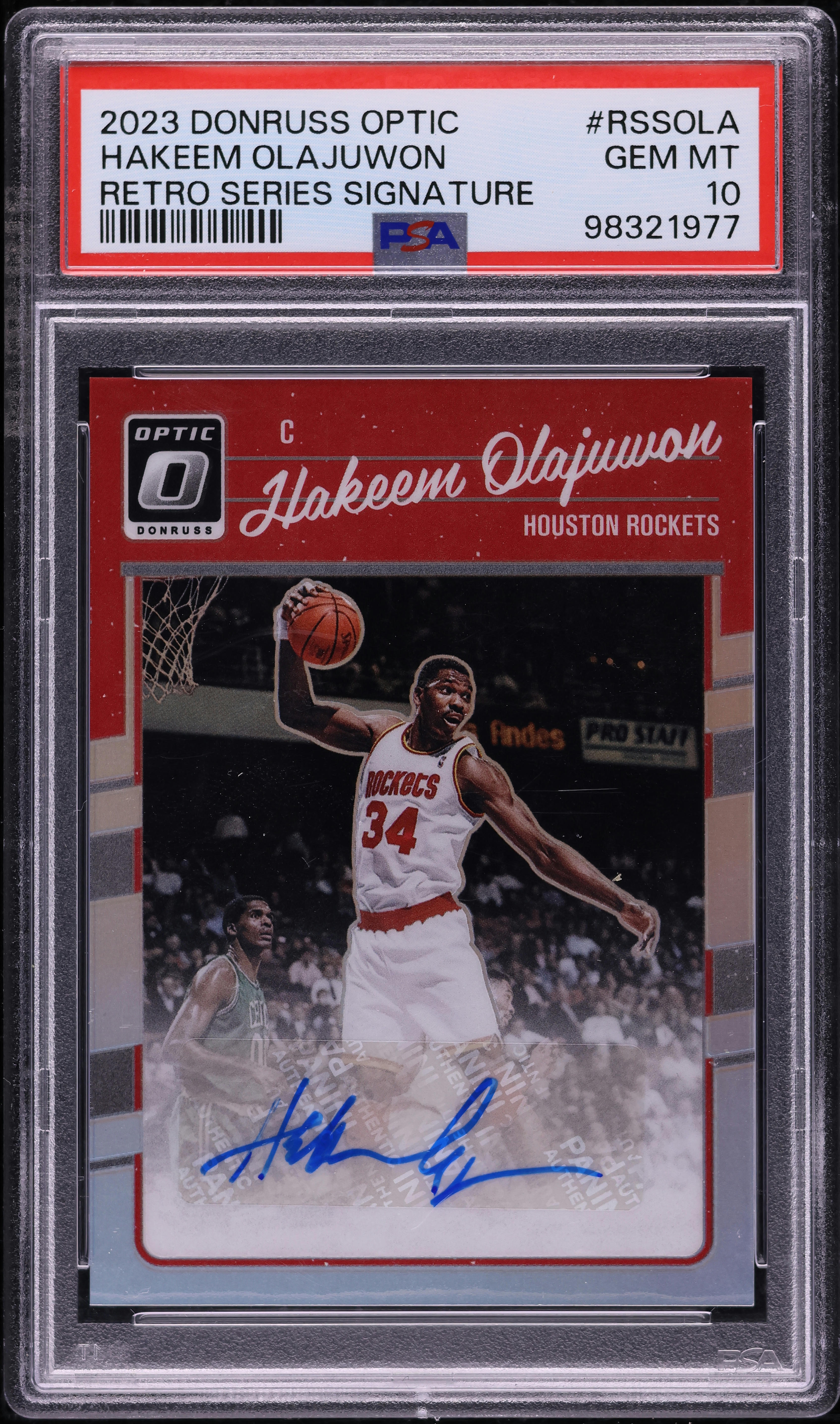 2023 Donruss Optic Retro Series Hakeem Olajuwon AUTO #RSSOLA PSA