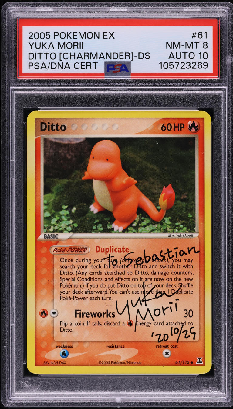 2005 Pokemon EX Delta Species Ditto [Charmander] Yuka Morii AUTH DNA 10 PSA  8 on Fanatics Collect