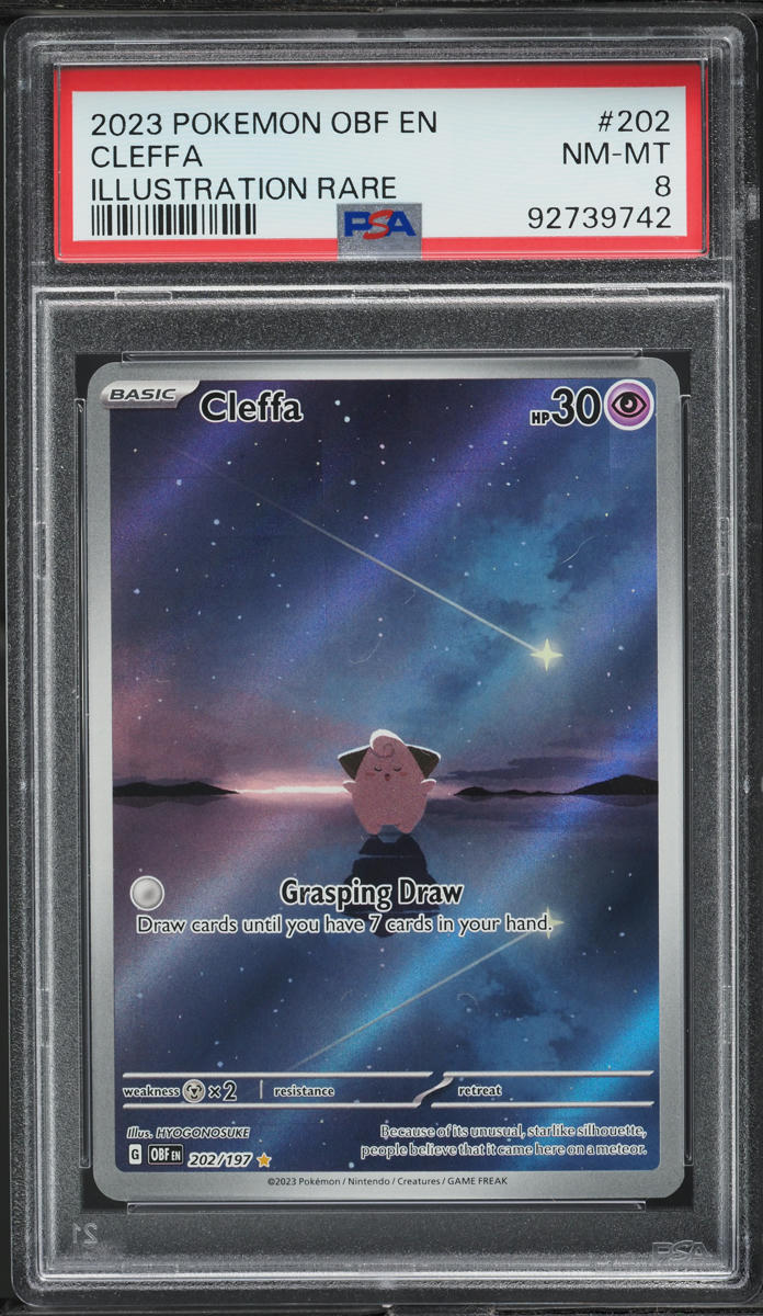 2024 Pokemon Scarlet & Violet Obsidian Flames IR Cleffa #202 PSA 8 NM-MT