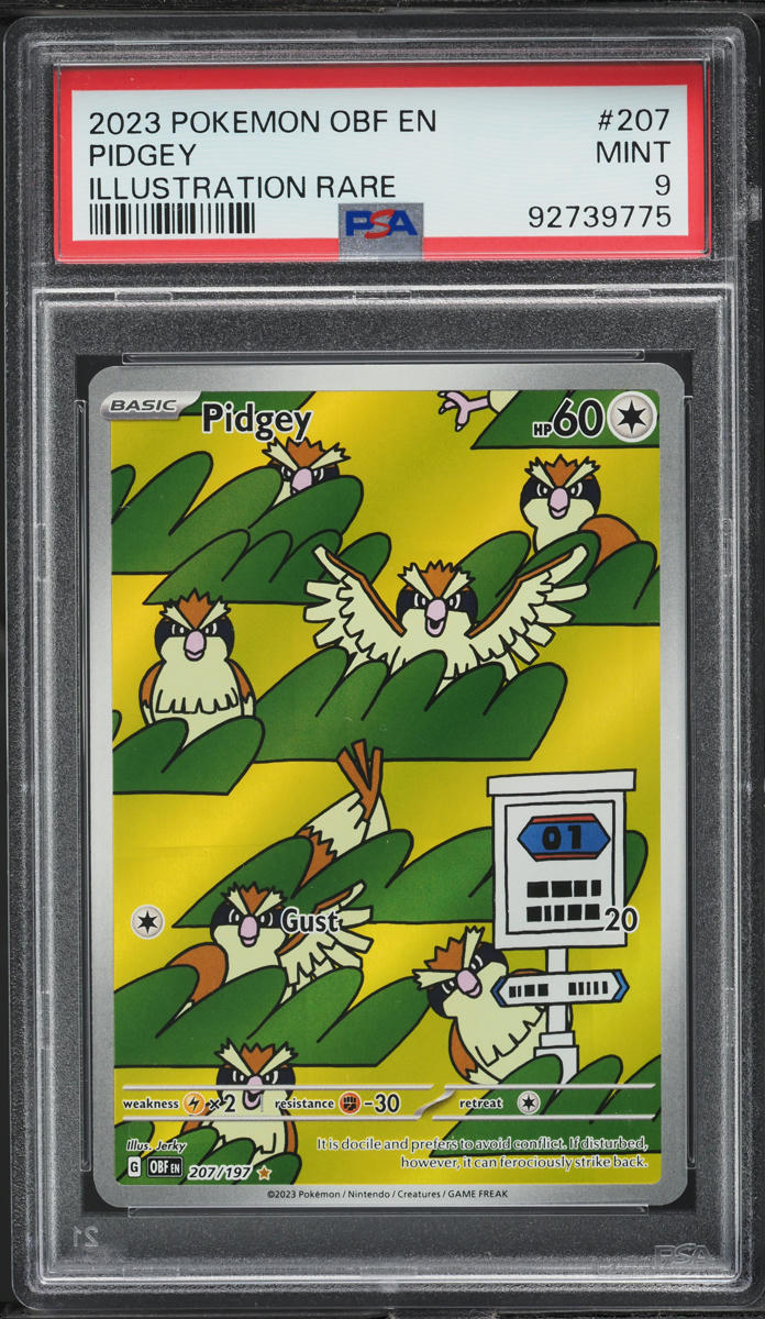 2023 Pokemon Scarlet & Violet Obsidian Flames IR Pidgey #207 PSA 9 MINT