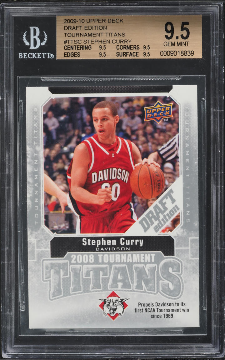 2009 Upper Deck Draft Edition Tournament Titans Stephen Curry ROOKIE BGS 9.5 GEM