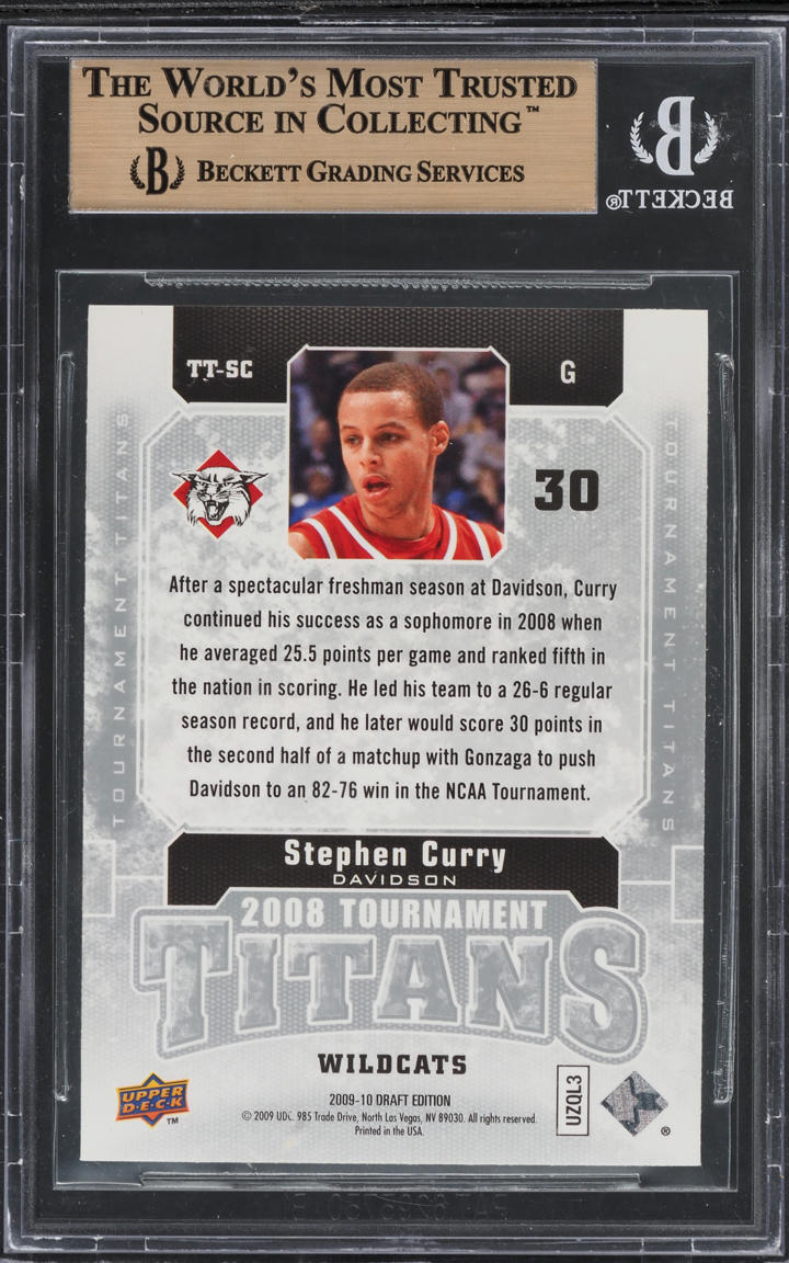 2009 Upper Deck Draft Edition Tournament Titans Stephen Curry ROOKIE BGS 9.5 GEM