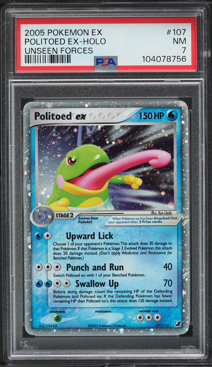 2005 Pokemon EX Unseen Forces Holo Politoed ex #107 PSA 7 NRMT