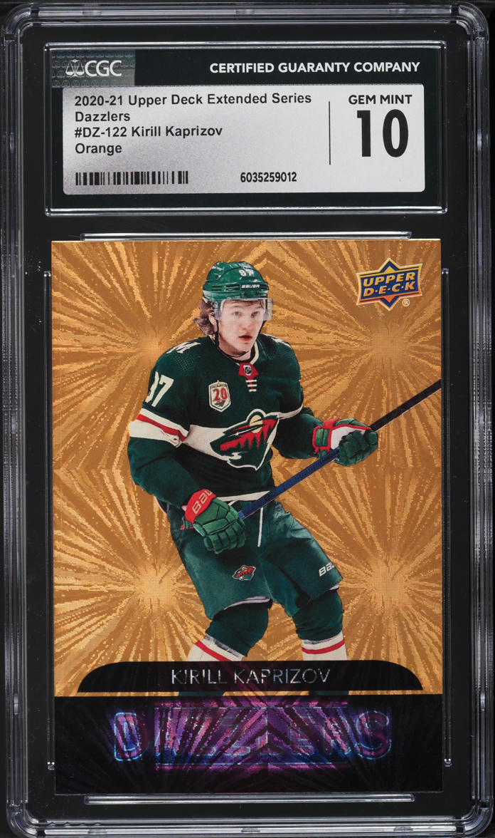 2020 Upper Deck Extended Series Dazzlers Orange Kirill Kaprizov ROOKIE CGC 10