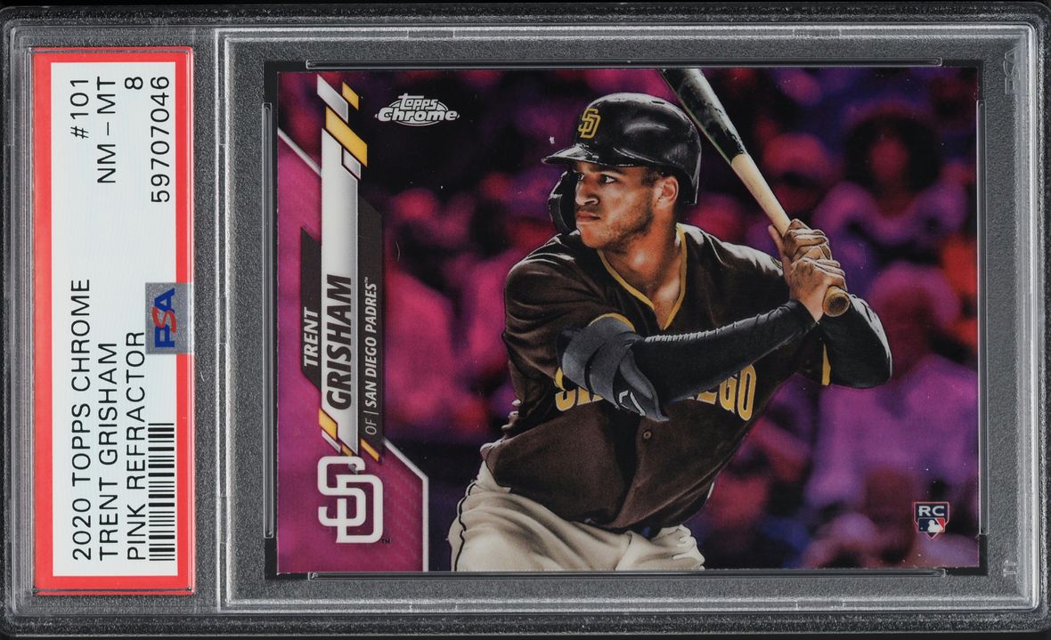 2020 Topps Chrome Pink Refractor Trent Grisham ROOKIE #101 PSA 8 NM-MT