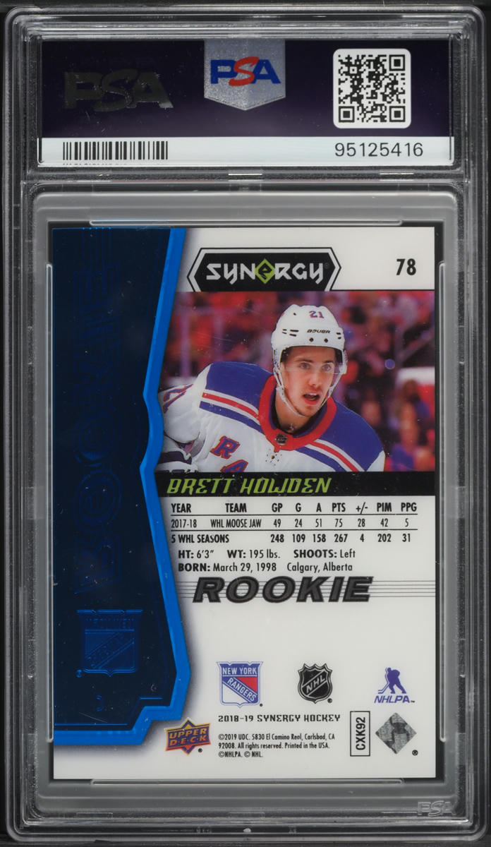 2018 Upper Deck Synergy Blue Brett Howden ROOKIE /599 #78 PSA 9 MINT