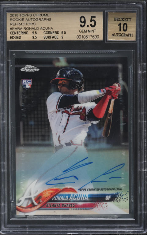 2018 Topps Chrome Purple Refractor Ronald Acuna ROOKIE RC AUTO
