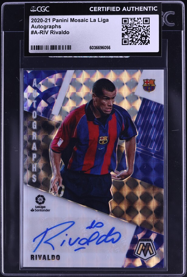 2020 Panini Mosaic La Liga Rivaldo AUTO #A-RIV CGC AUTH on