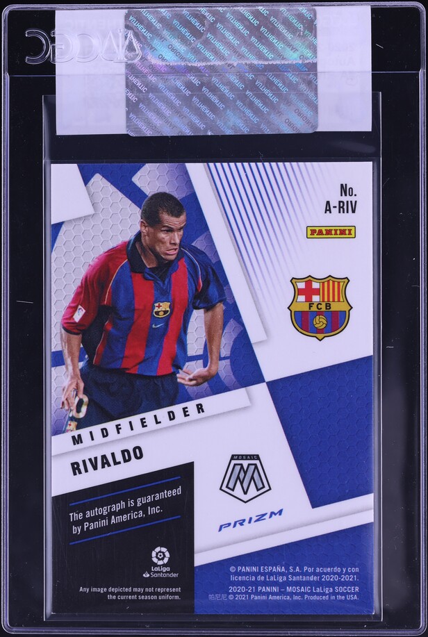 2020 Panini Mosaic La Liga Rivaldo AUTO #A-RIV CGC AUTH on