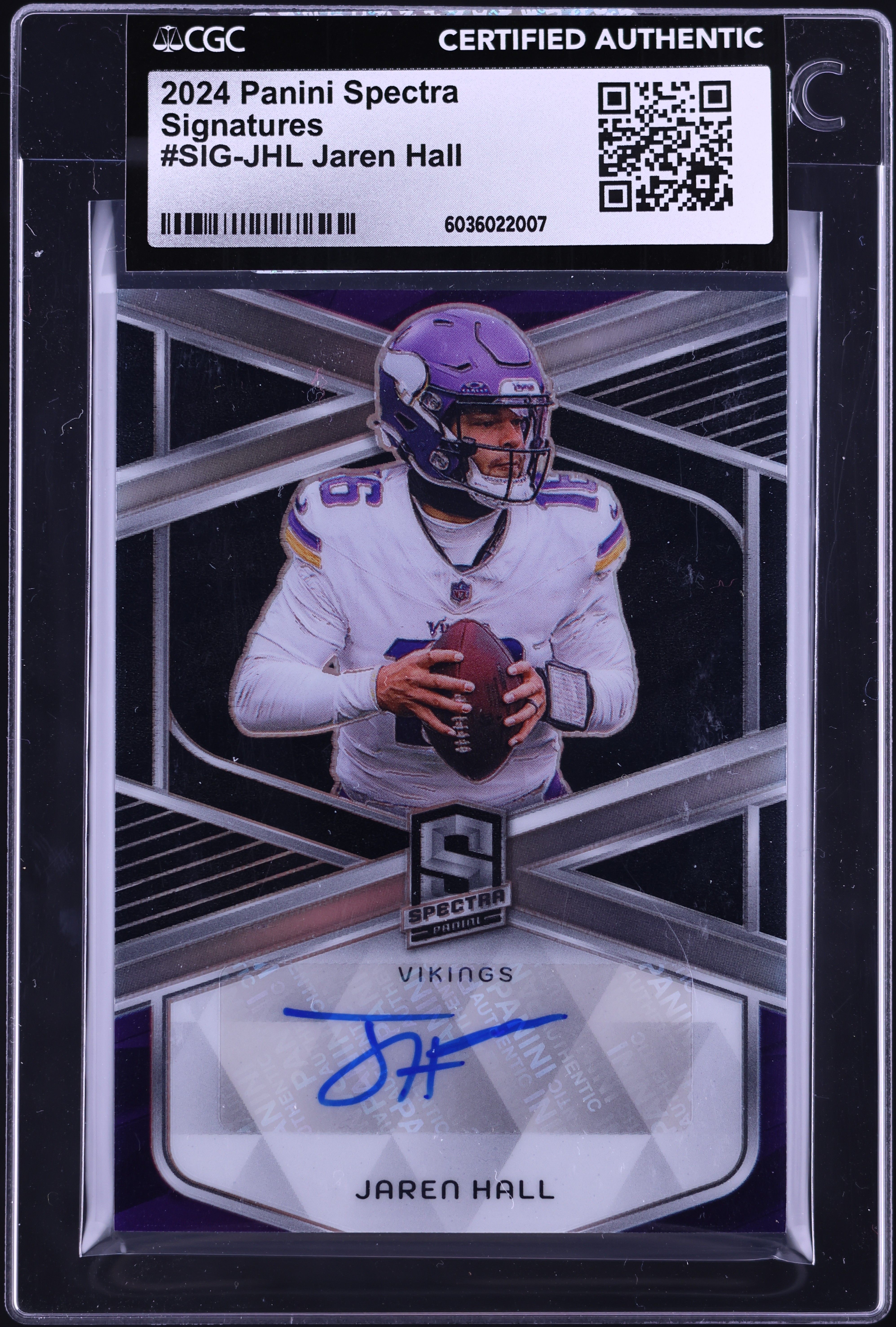 2024 Panini Spectra Jaren Hall AUTO /199 #SIG-JHL CGC AUTH on