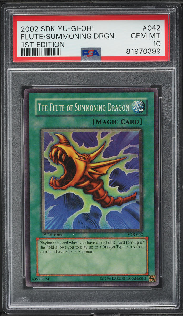 2002 Yu-Gi-Oh Starter Deck Kaiba 1st Ed Flute Summoning Dragon #SDK-042 PSA 10