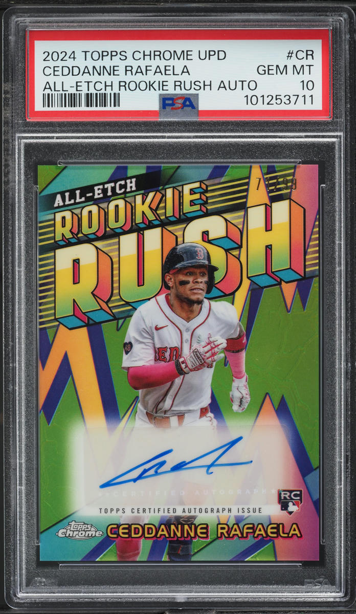 2024 Topps Chrome Update All-Etch Rush Ceddanne Rafaela RC AUTO /99 #CR PSA 10
