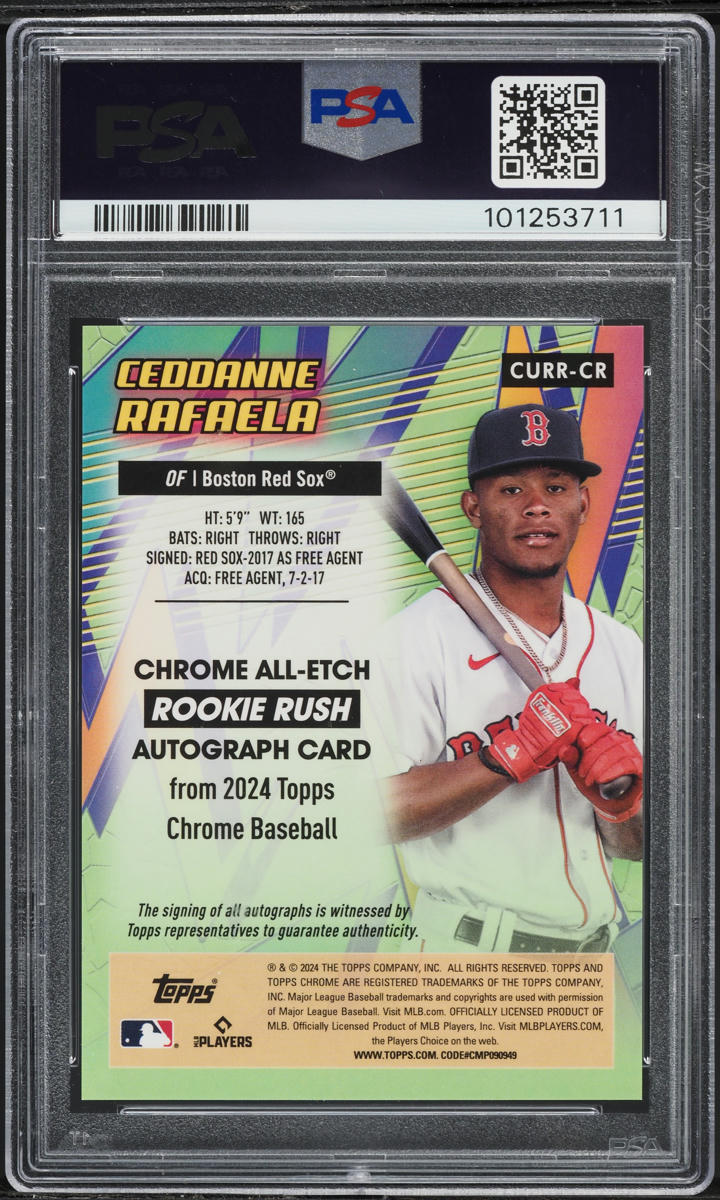 2024 Topps Chrome Update All-Etch Rush Ceddanne Rafaela RC AUTO /99 #CR PSA 10