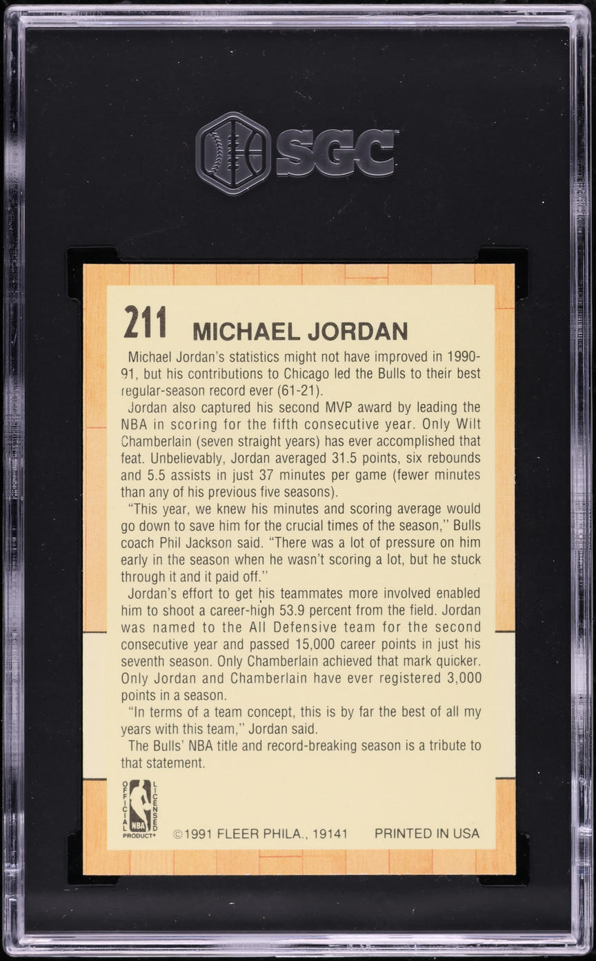 1991 Fleer All-Star Michael Jordan #211 SGC 8.5 NM-MT+