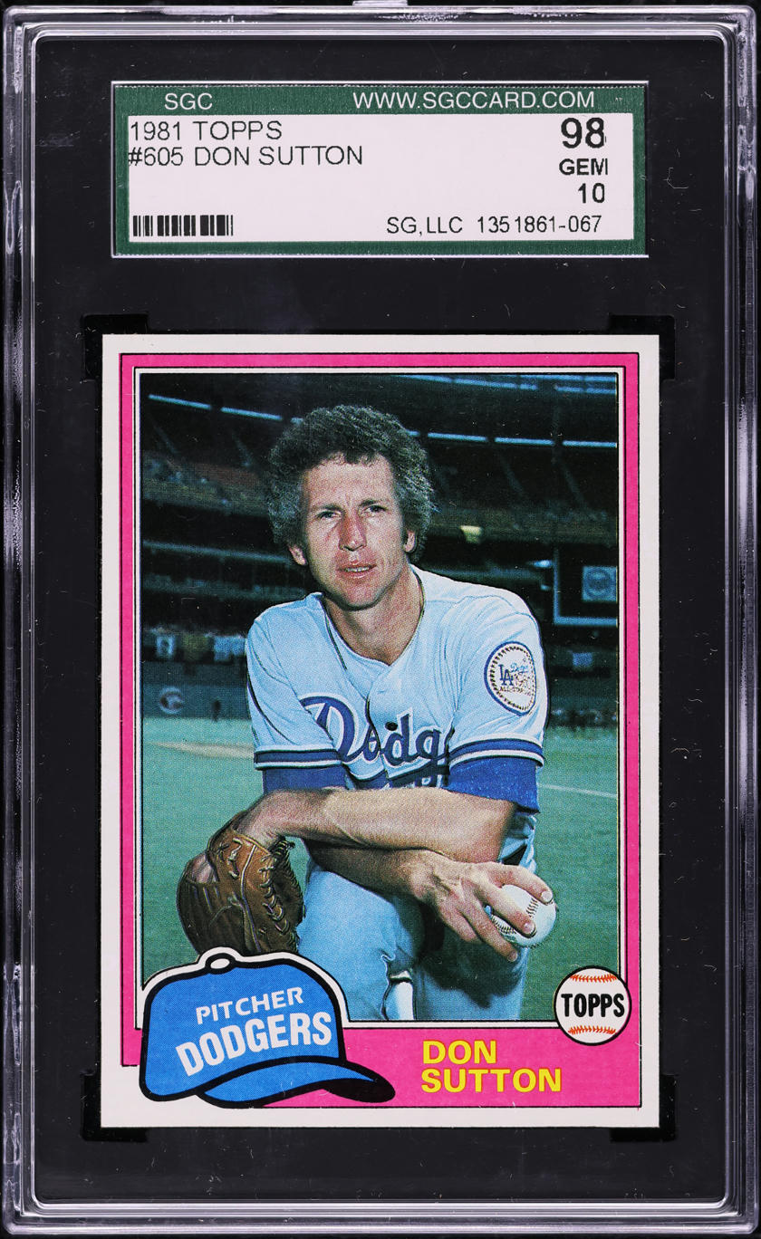 1981 Topps Don Sutton #605 SGC 10 GEM MINT