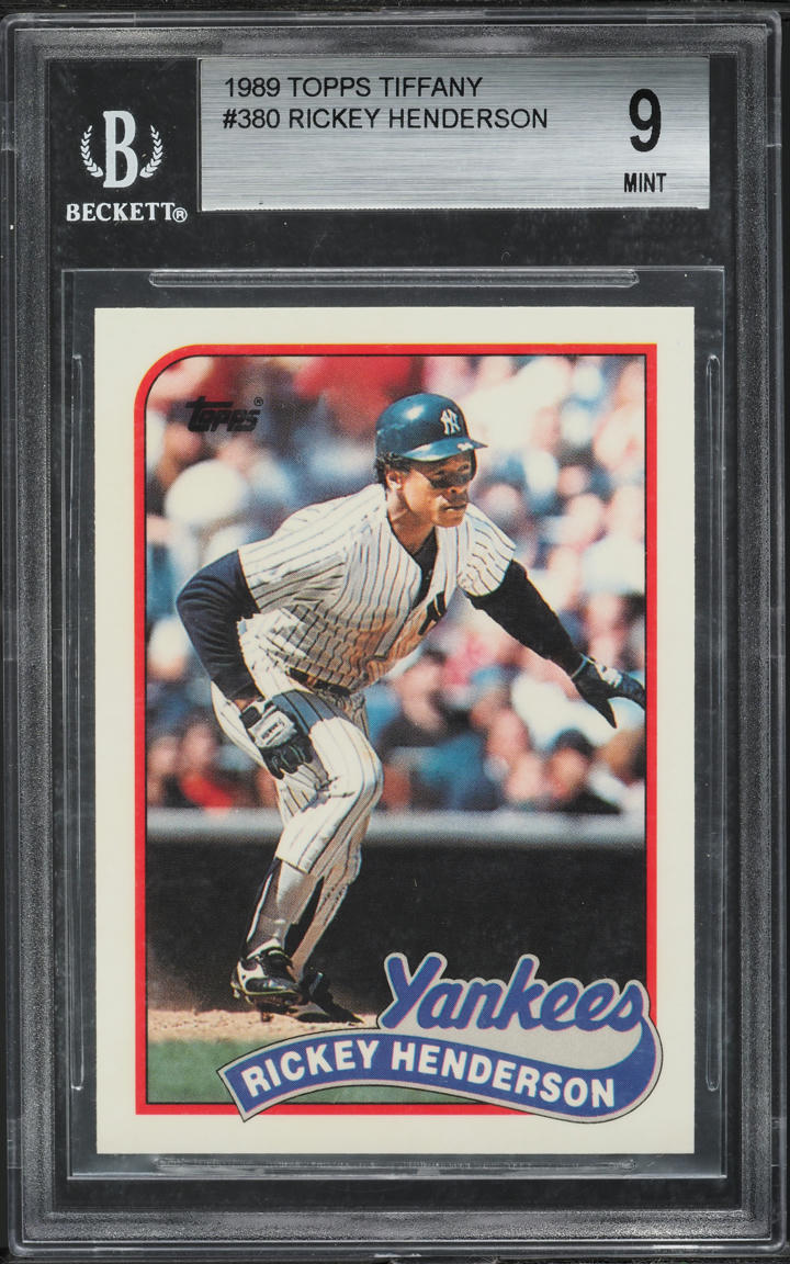 1989 Topps Tiffany Rickey Henderson #380 BGS 9 MINT