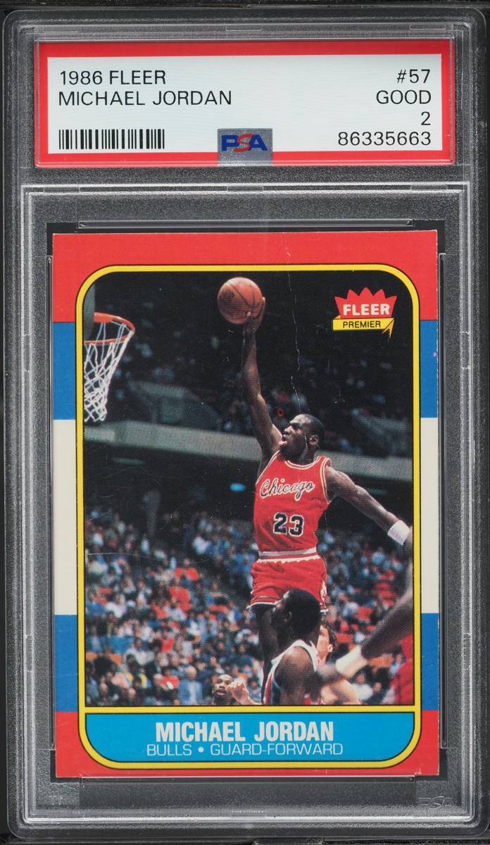 1986 Fleer Basketball Michael Jordan ROOKIE #57 PSA 2 GD