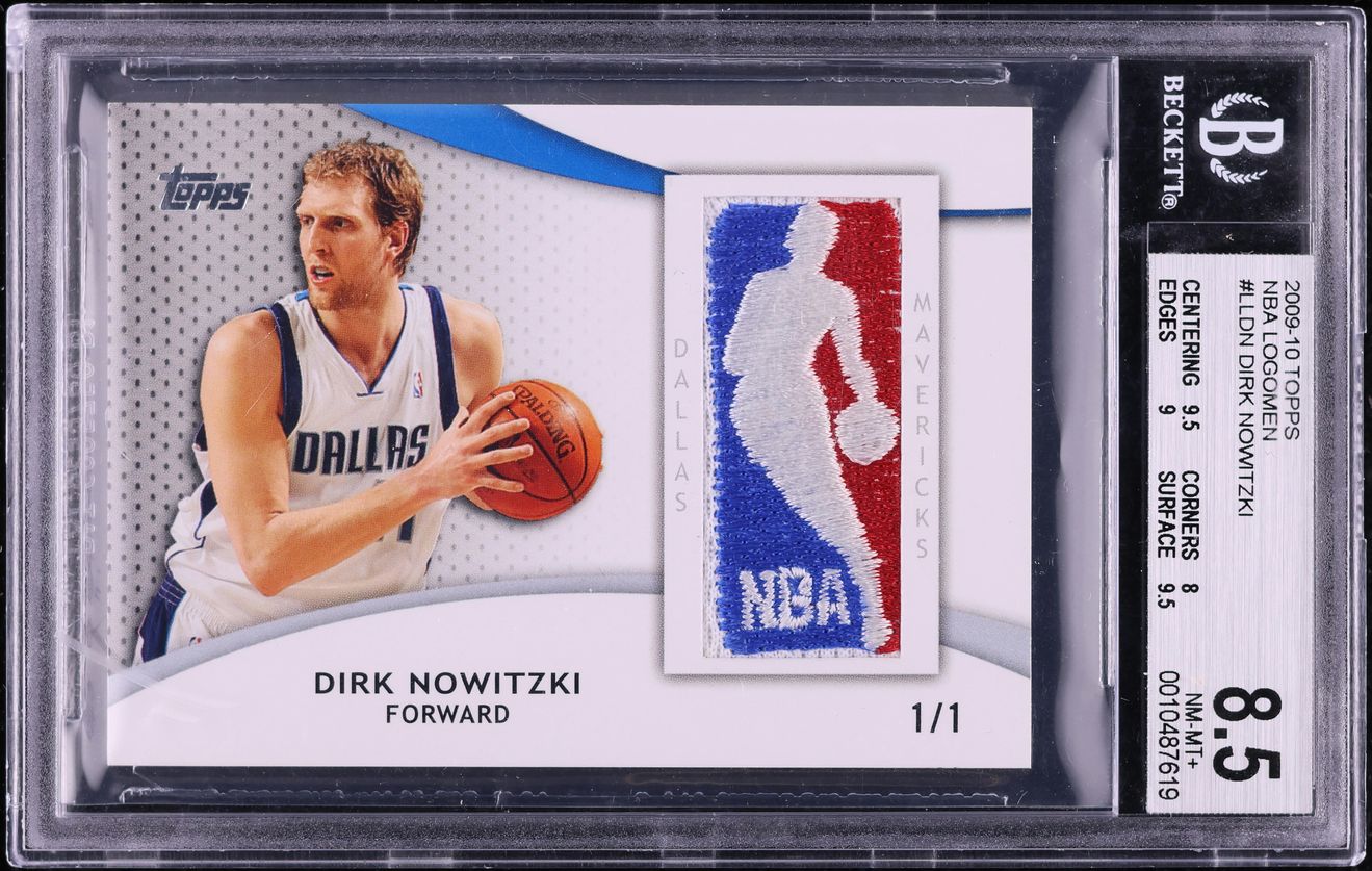 2009 Topps NBA Logomen Dirk Nowitzki PATCH 1/1 #LL-DN BGS 8.5 NM-MT+