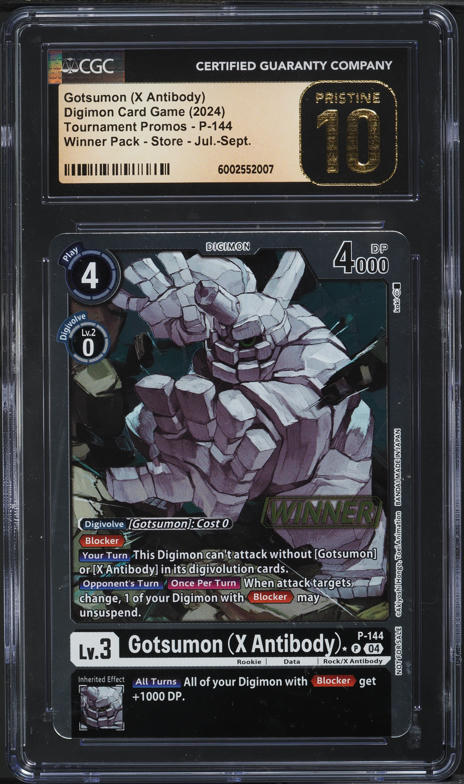 2024 Digimon Tournament Promo Winner Pack Gotsumon (X Antibody) CGC 10  PRISTINE on Fanatics Collect