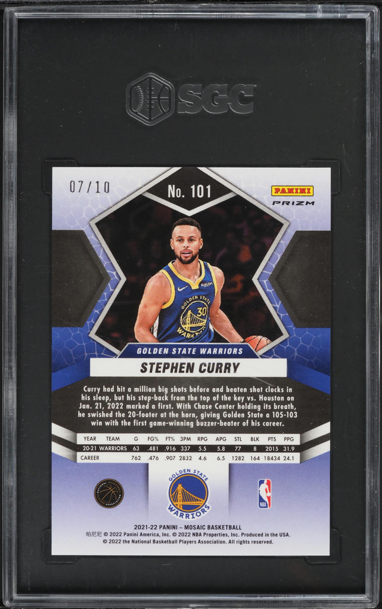 2021 Panini Mosaic Gold Fast Break Prizm Stephen Curry /10 #101