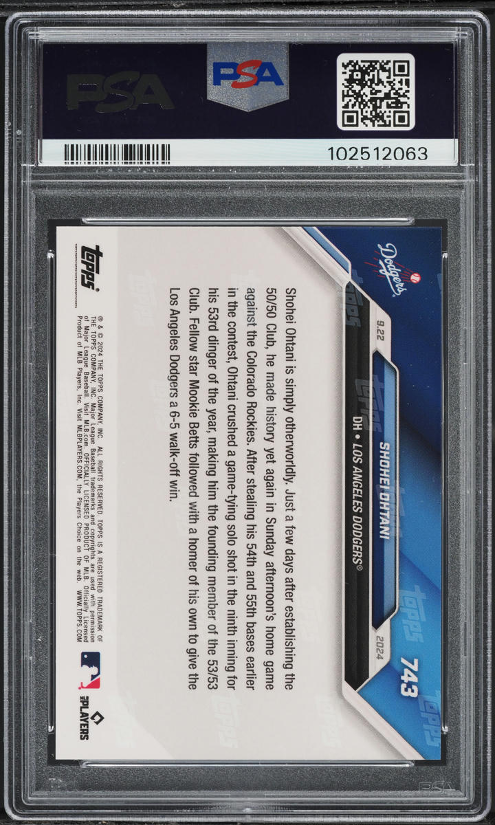 2024 Topps Now Shohei Ohtani #743 PSA 10 GEM MINT