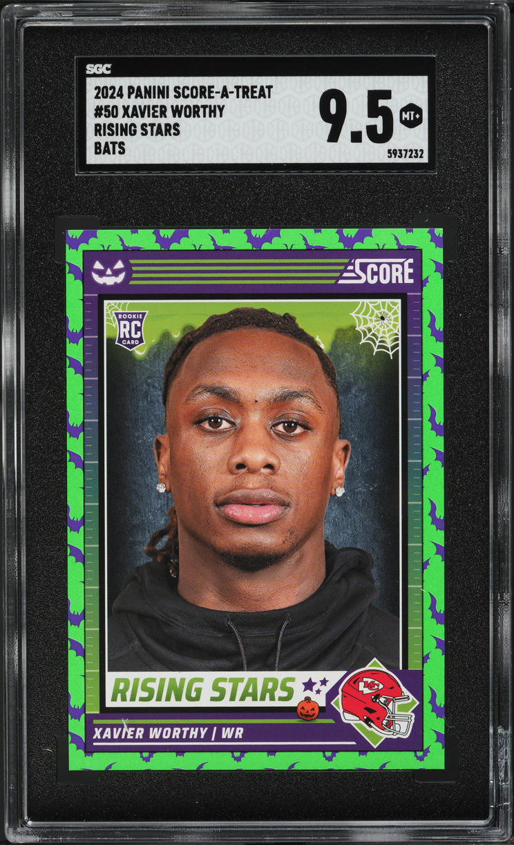 2024 Score-A-Treat Rising Stars Bats Xavier Worthy ROOKIE #50 SGC 9.5 MINT+